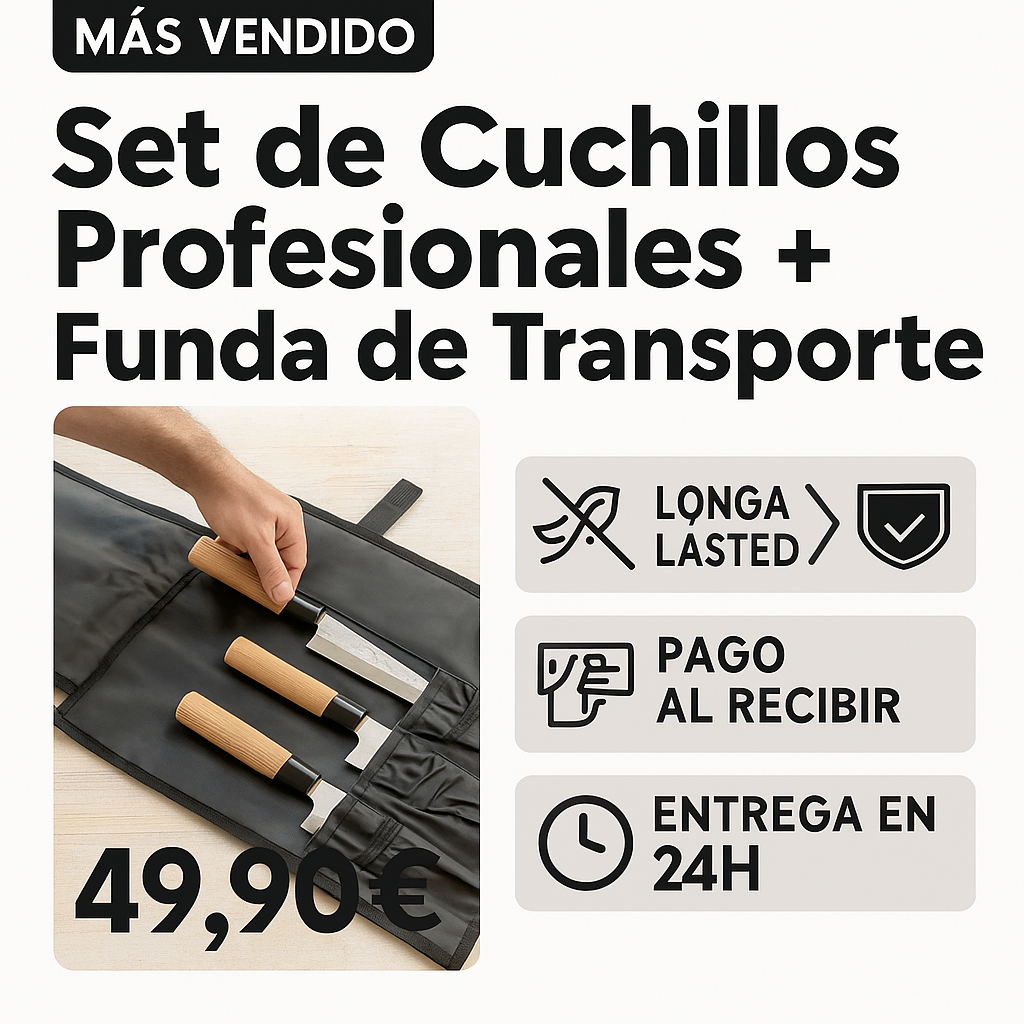 Set de Cuchillos Profesionales + Funda de Transporte
