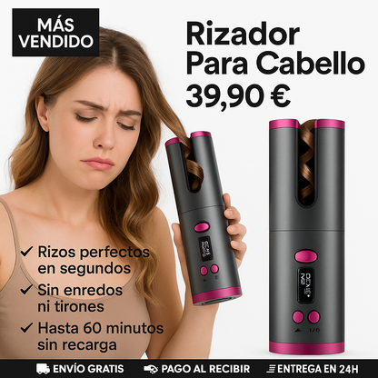 Rizadora CurlMaster 360 - Rizos perfectos en segundos, sin tirar ni dañar el cabello.