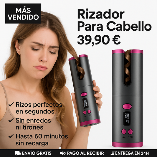 Rizadora CurlMaster 360 - Rizos perfectos en segundos, sin tirar ni dañar el cabello.