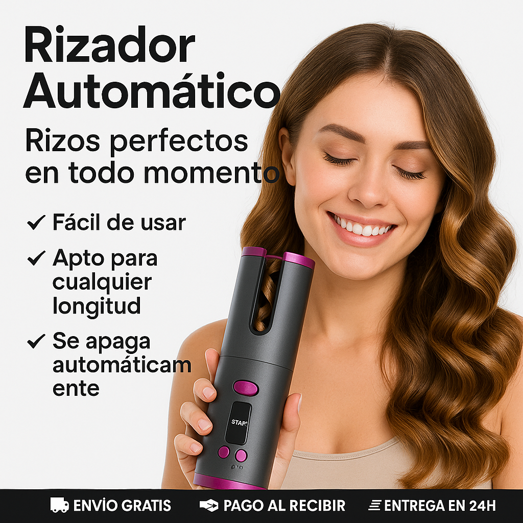 Rizadora CurlMaster 360 - Rizos perfectos en segundos, sin tirar ni dañar el cabello.