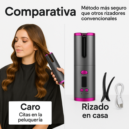 Rizadora CurlMaster 360 - Rizos perfectos en segundos, sin tirar ni dañar el cabello.