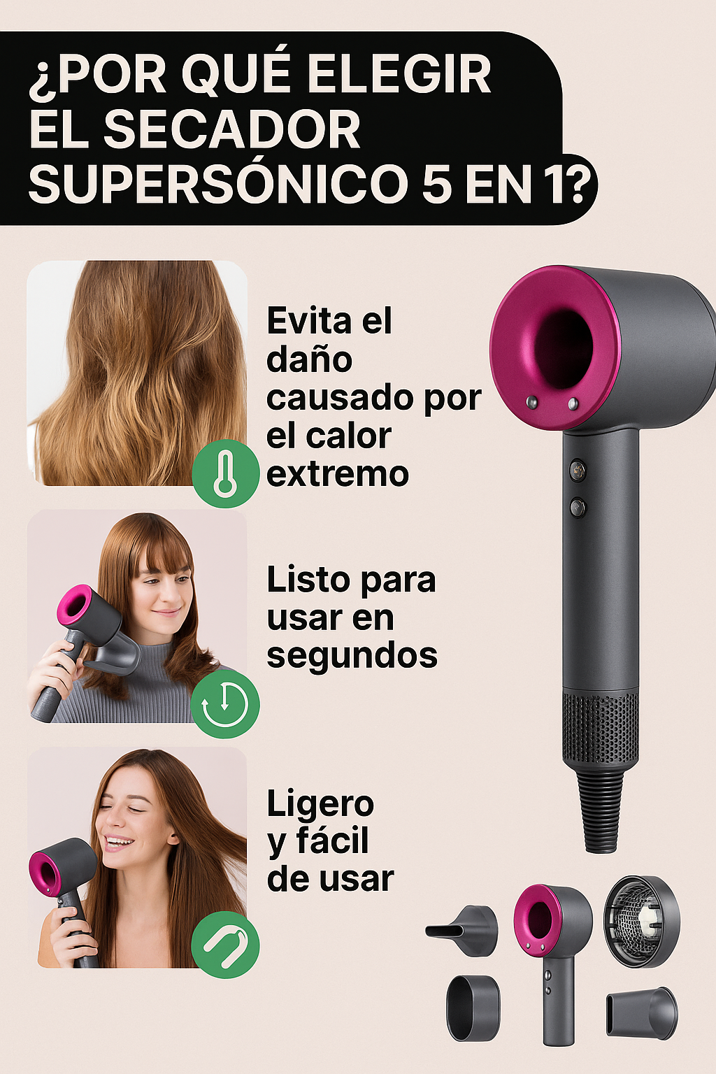 TurboSecador 5x1 - Revoluciona tu Rotina de Cabello