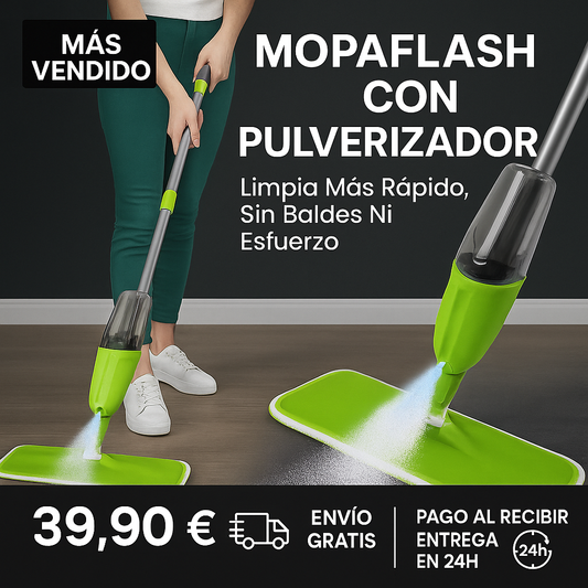 MopaFlash con Pulverizador: Limpia Más Rápido, Sin Baldes Ni Esfuerzo