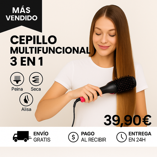 Cepillo Multifuncional 3 En 1 - Peina - Seca - Alisa