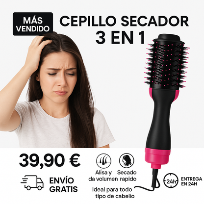 Cepillo Multifuncional 3 En 1 - Peina - Seca - Alisa