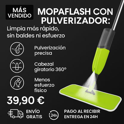 MopaFlash con Pulverizador: Limpia Más Rápido, Sin Baldes Ni Esfuerzo
